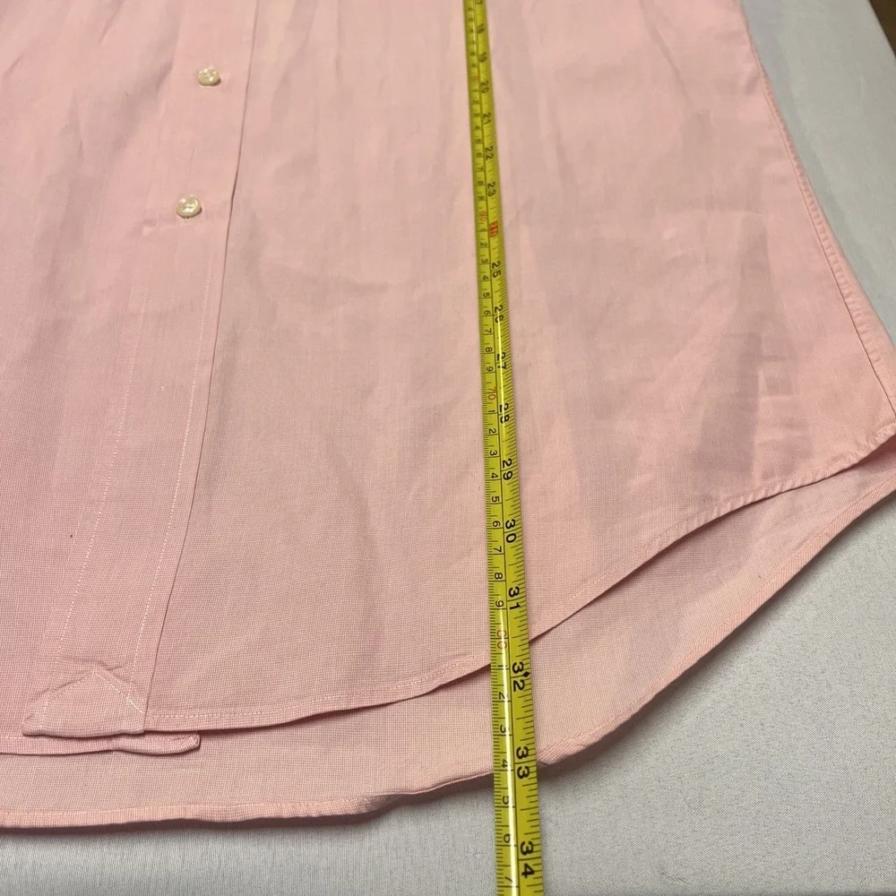 Ralph Lauren Yarmouth Pink Button Down 100% Cotton Pinpoint Oxford 15 1/2 32/33